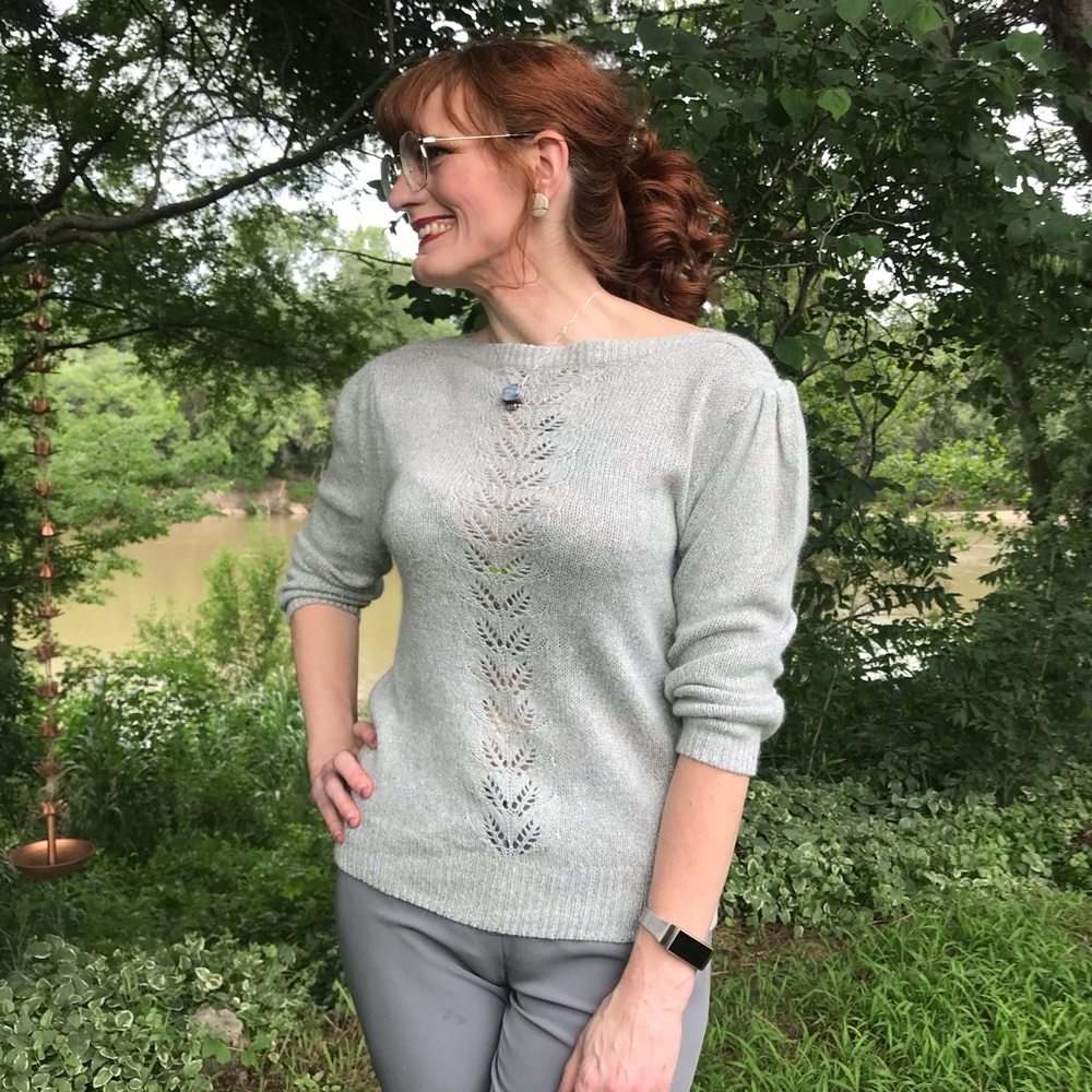 Vintage Tally-Ho Gray Silk Blend Sweater - Picture 2 of 11